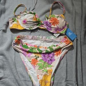 Cupshe Floral Bikini - Multicolor